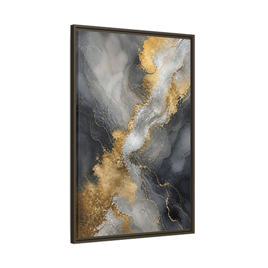 Main Mockup. Gilded Marble Veins shown as framed canvas print