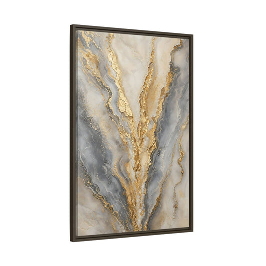 Main Mockup. Gilded Marble Veins shown as framed canvas print