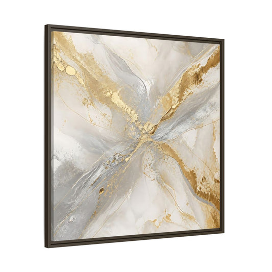 Main Mockup. Gilded Marble Veins shown as framed canvas print