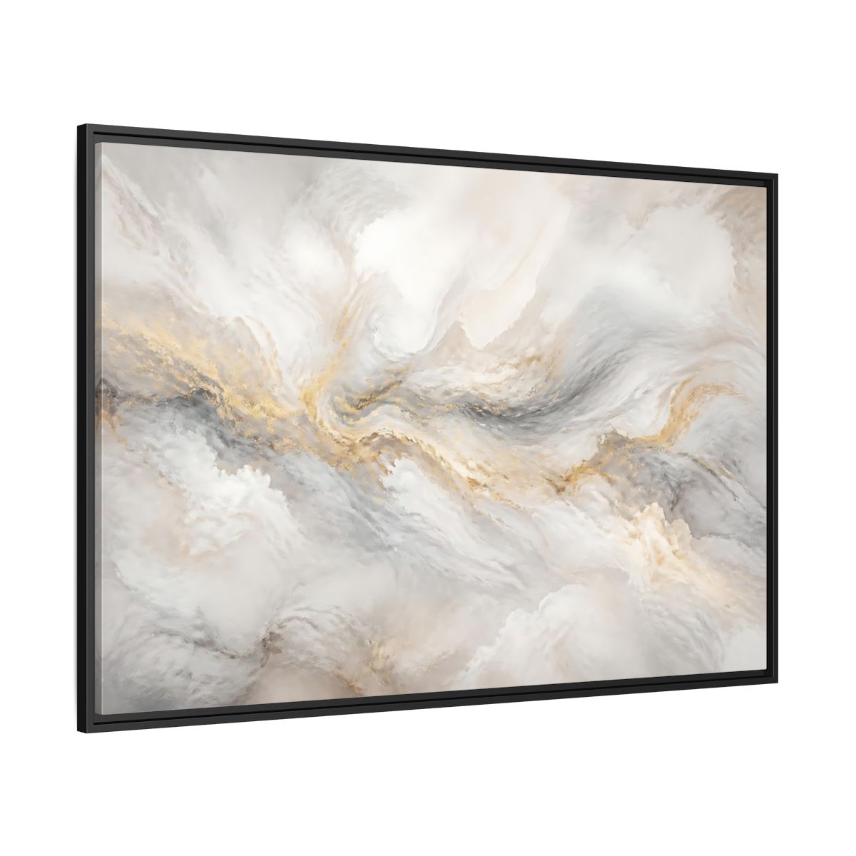 Side Mockup 12. Gilded Mineral Flow shown as framed canvas print