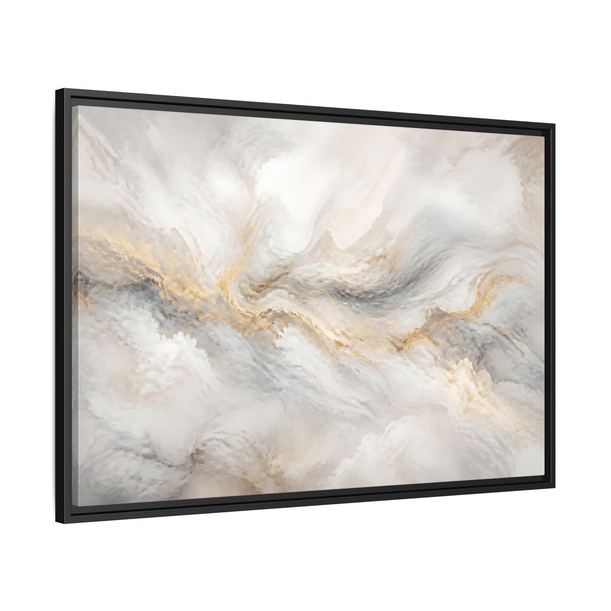 Side Mockup 13. Gilded Mineral Flow shown as framed canvas print