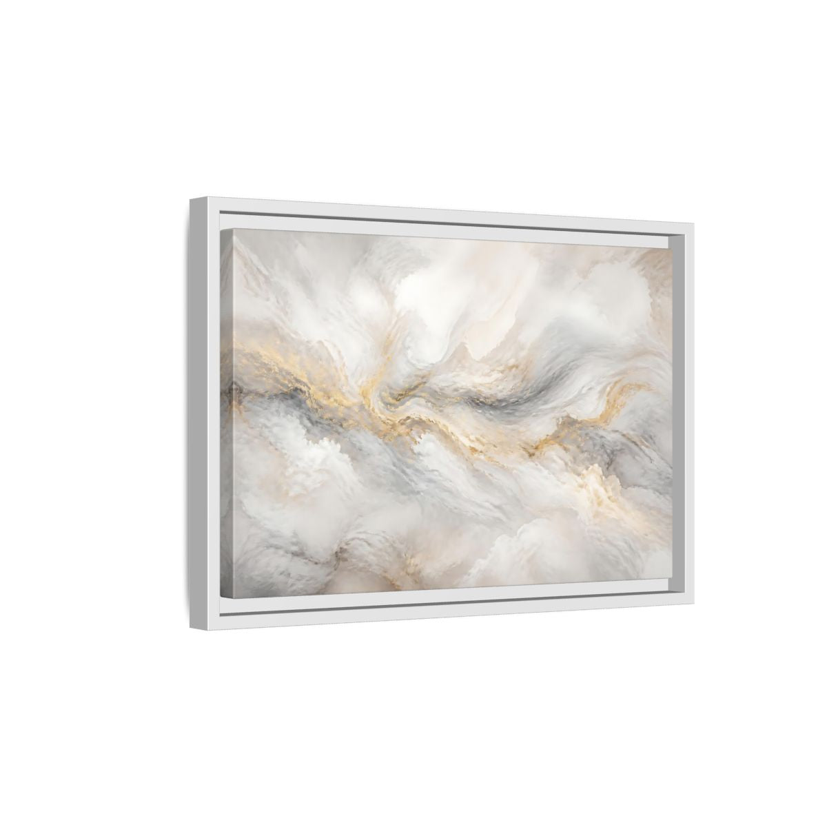 Side Mockup 4. Gilded Mineral Flow shown as framed canvas print