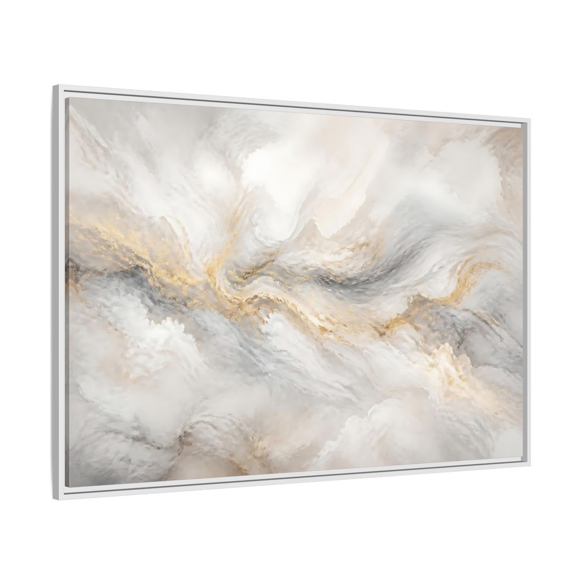 Side Mockup 7. Gilded Mineral Flow shown as framed canvas print