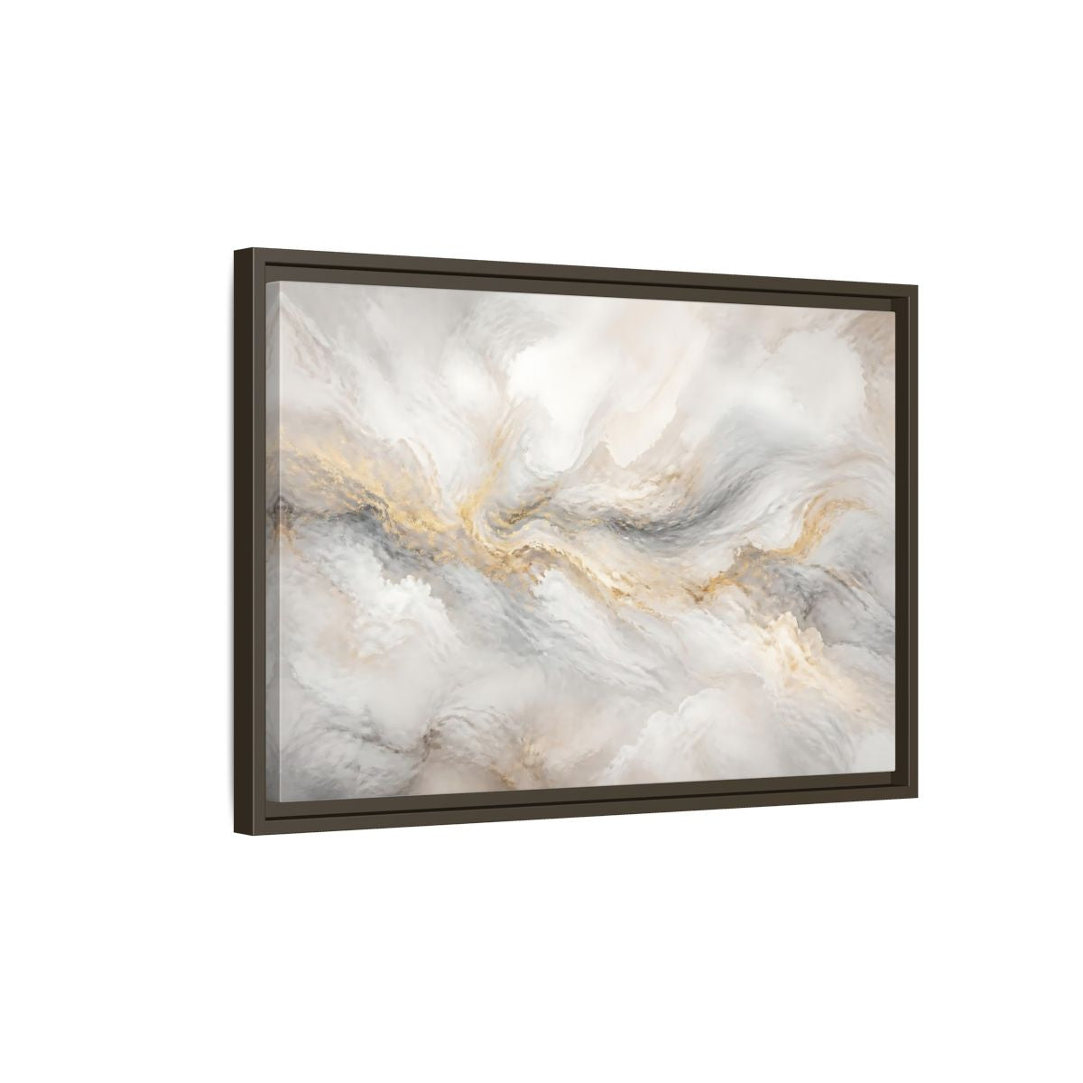 Side Mockup 2. Gilded Mineral Flow shown as framed canvas print