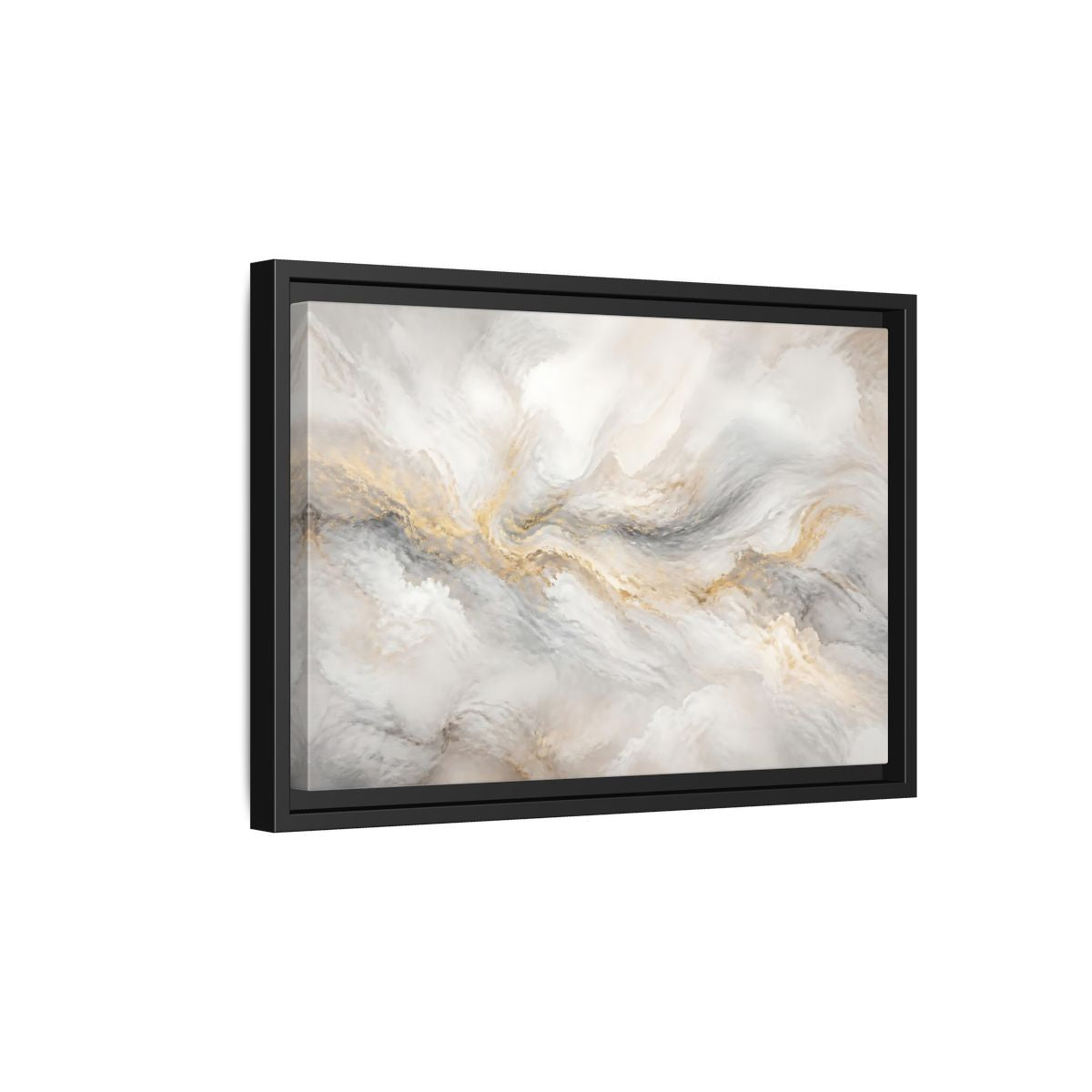 Side Mockup 6. Gilded Mineral Flow shown as framed canvas print