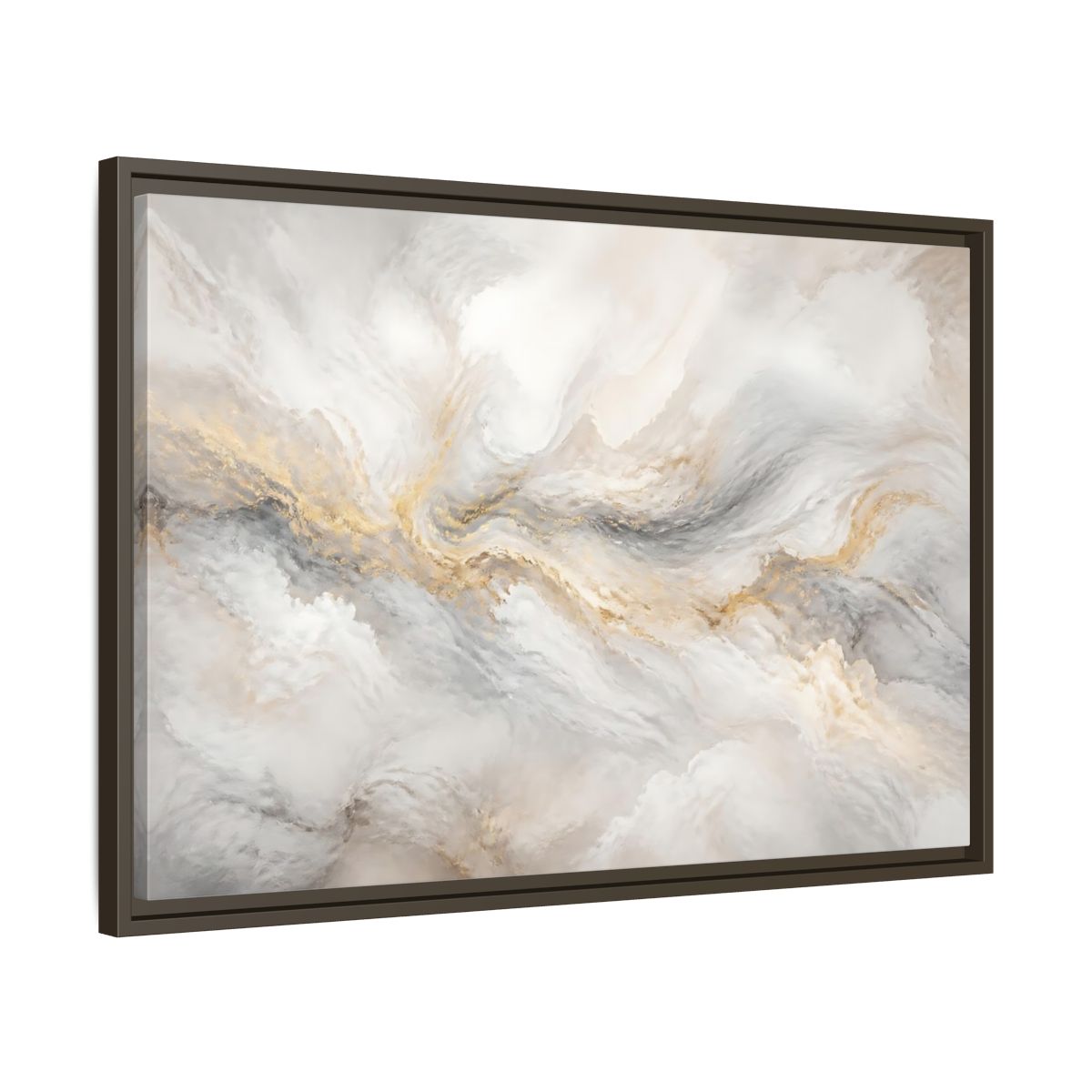 Side Mockup 11. Gilded Mineral Flow shown as framed canvas print