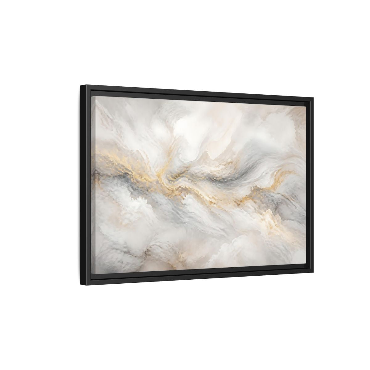 Side Mockup 3. Gilded Mineral Flow shown as framed canvas print