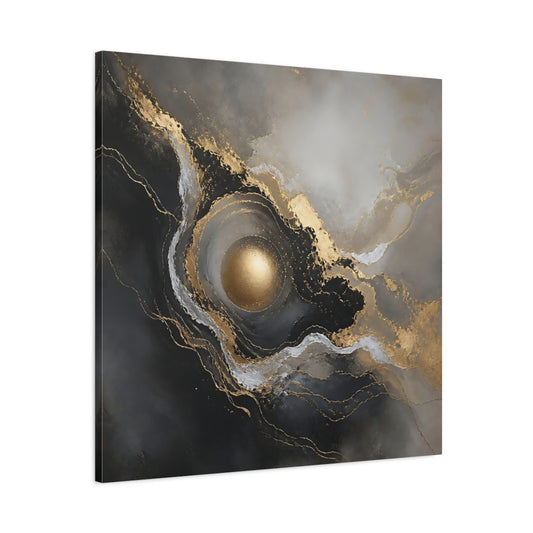 Main Mockup. Gilded Orb Marble shown as canvas print