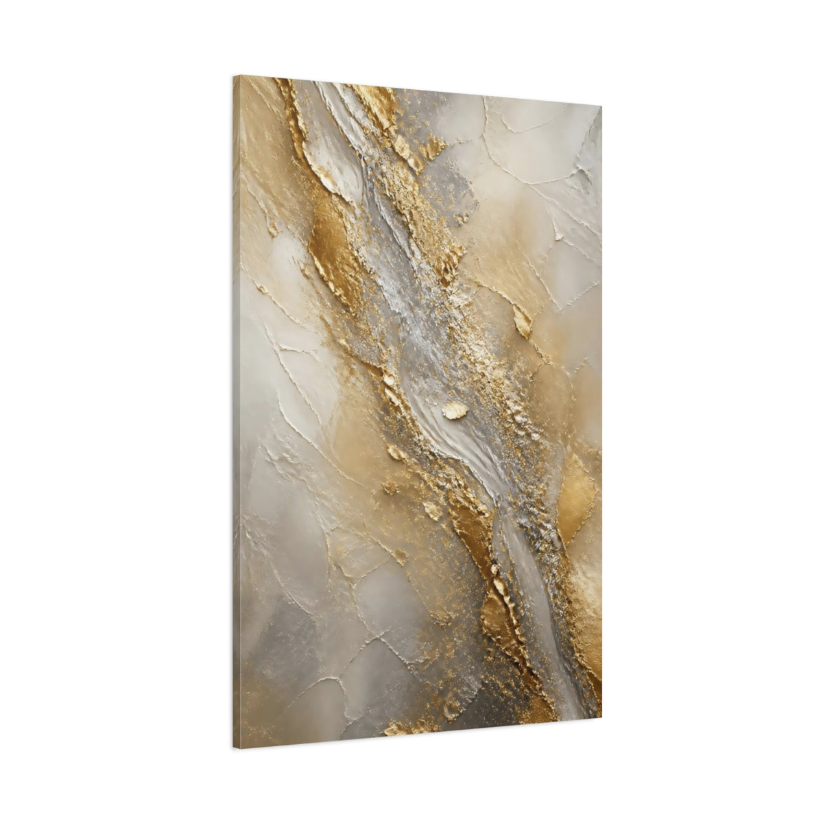 Side Mockup 1. Gilded River Abstract shown as canvas print