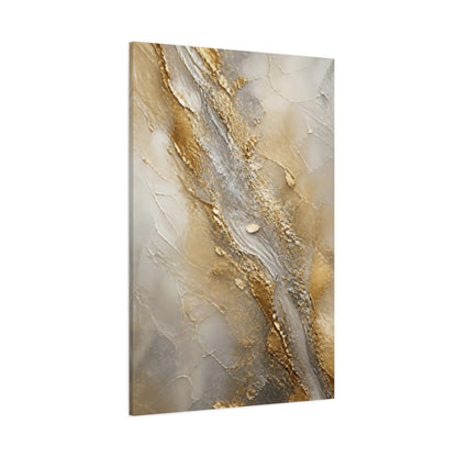 Side Mockup 1. Gilded River Abstract shown as canvas print