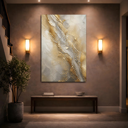 Mockup 2. Gilded River Abstract shown as canvas print