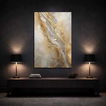 Mockup 3. Gilded River Abstract shown as canvas print