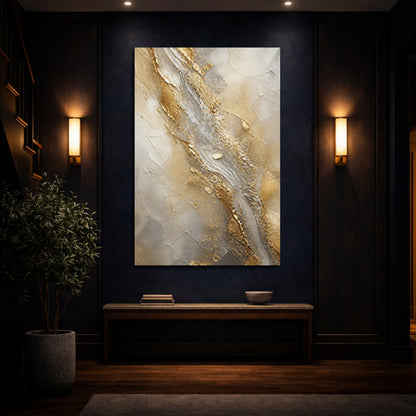 Mockup 4. Gilded River Abstract shown as canvas print