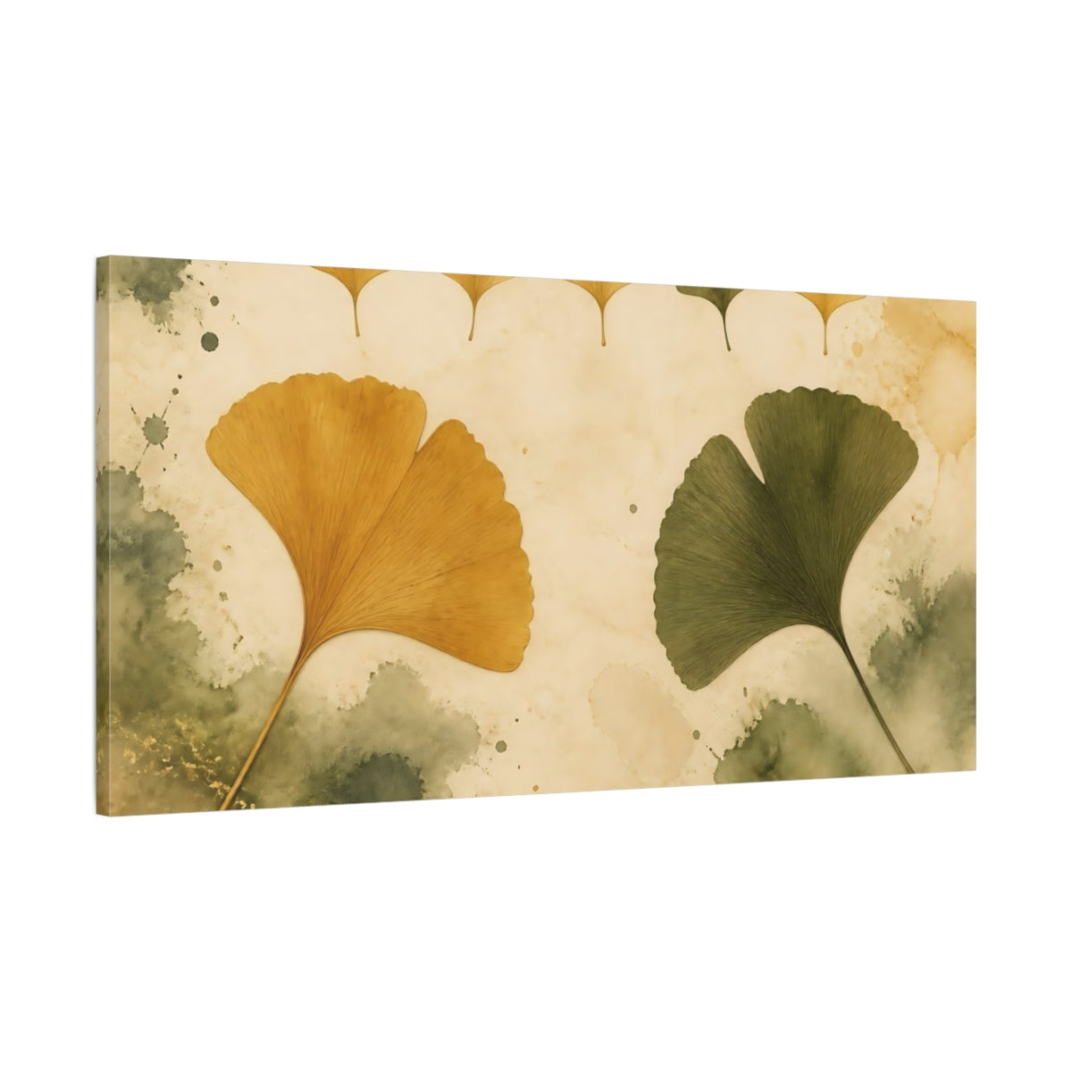Main Mockup. Ginkgo Leaf Duo shown as canvas print