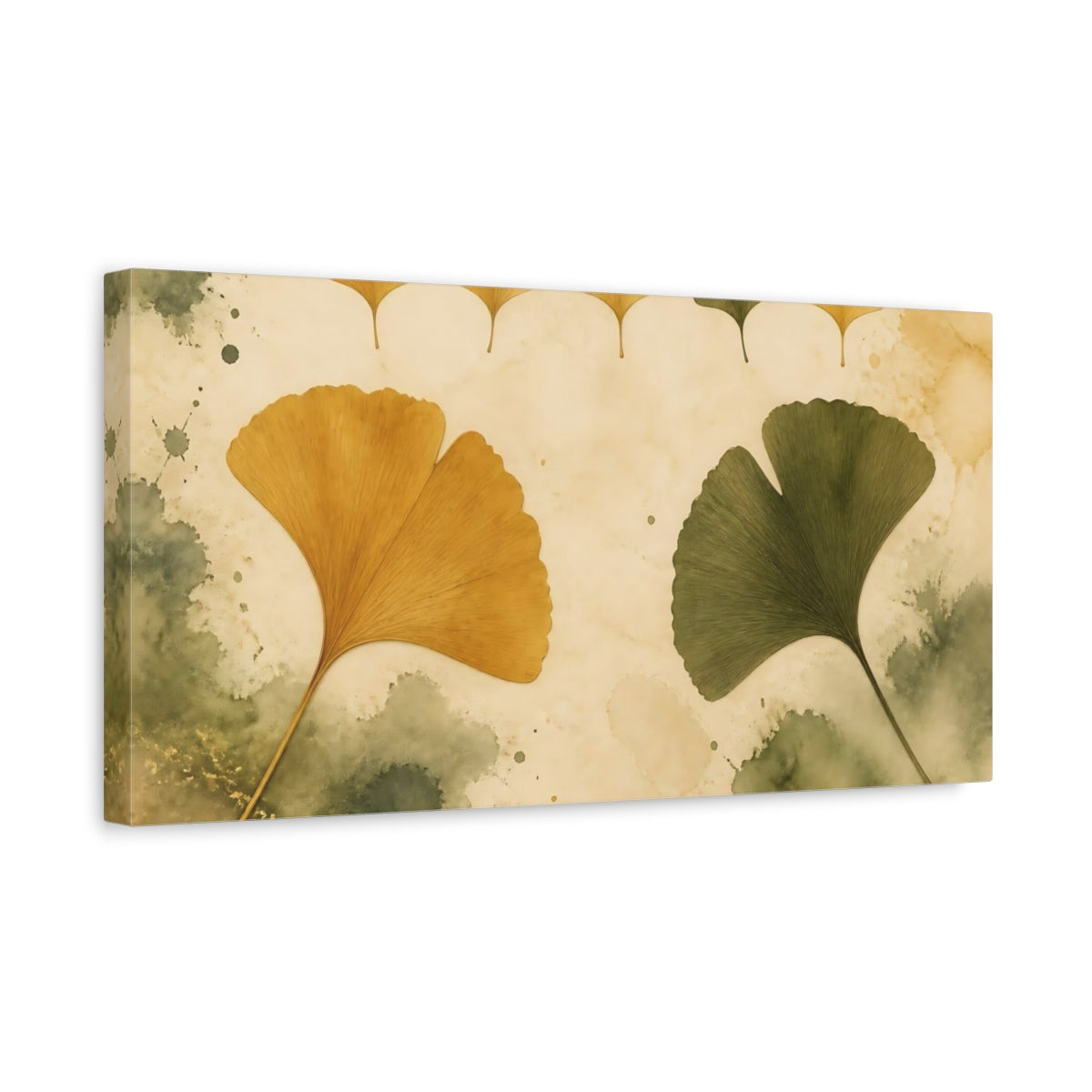 Side Mockup 3. Ginkgo Leaf Duo shown as canvas print