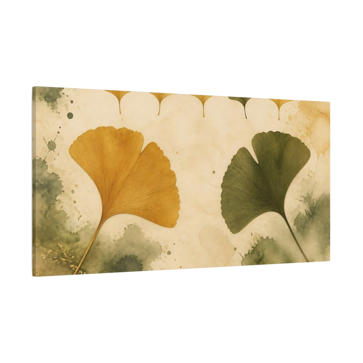 Side Mockup 2. Ginkgo Leaf Duo shown as canvas print