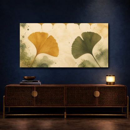 Mockup 4. Ginkgo Leaf Duo shown as canvas print