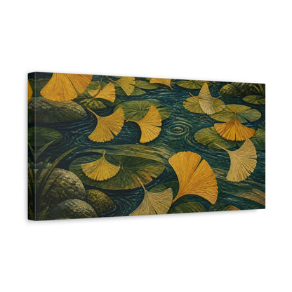 Side Mockup 3. Ginkgo Leaves In Nature shown as canvas print
