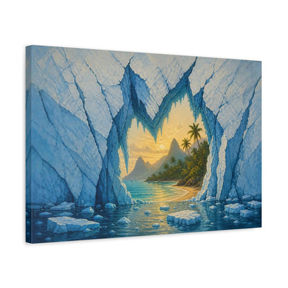 Side Mockup 3. Glacier Cave Illusion shown as canvas print