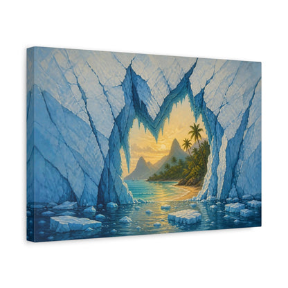 Side Mockup 4. Glacier Cave Illusion shown as canvas print