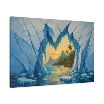 Side Mockup 2. Glacier Cave Illusion shown as canvas print