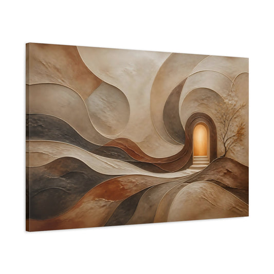 Main Mockup. Glowing Hidden Doorway shown as canvas print