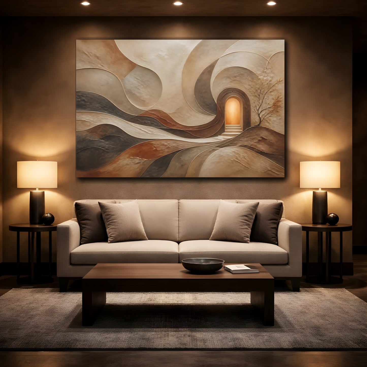 Mockup 2. Glowing Hidden Doorway shown as canvas print