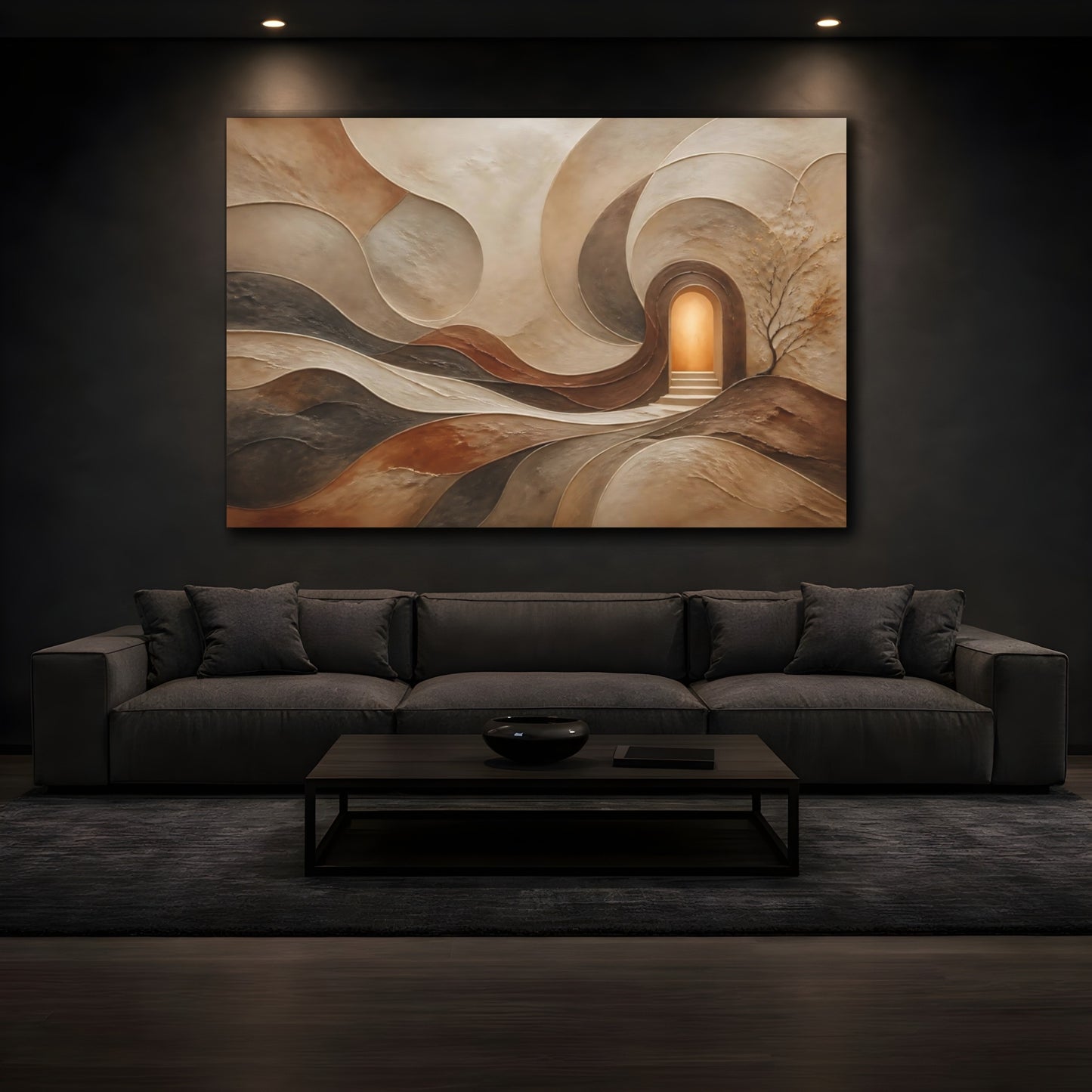 Mockup 3. Glowing Hidden Doorway shown as canvas print