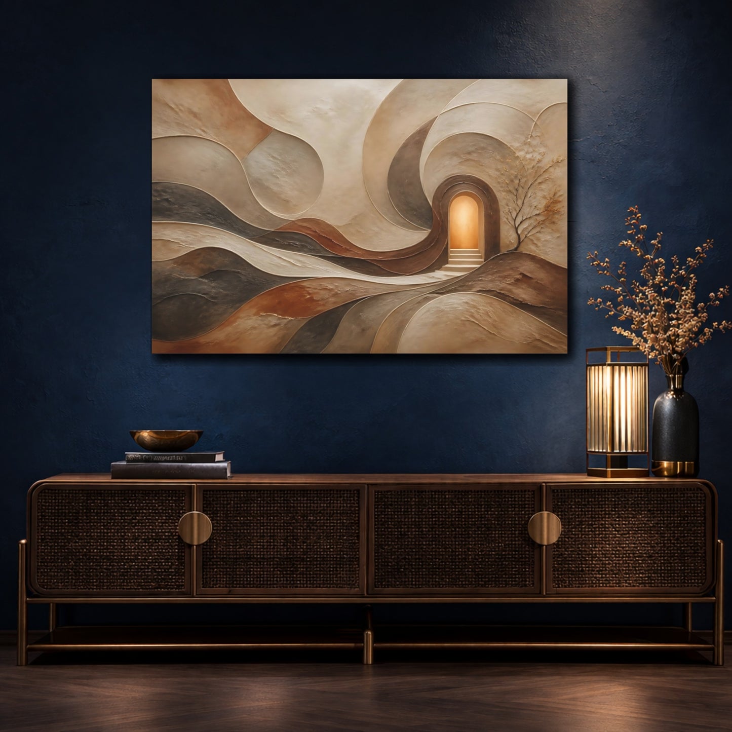 Mockup 4. Glowing Hidden Doorway shown as canvas print