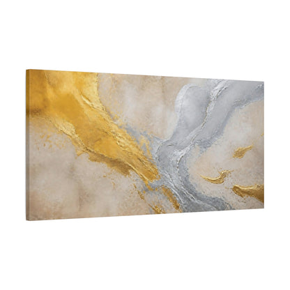 Main Mockup. Gold & Silver Abstract Accent shown as canvas print