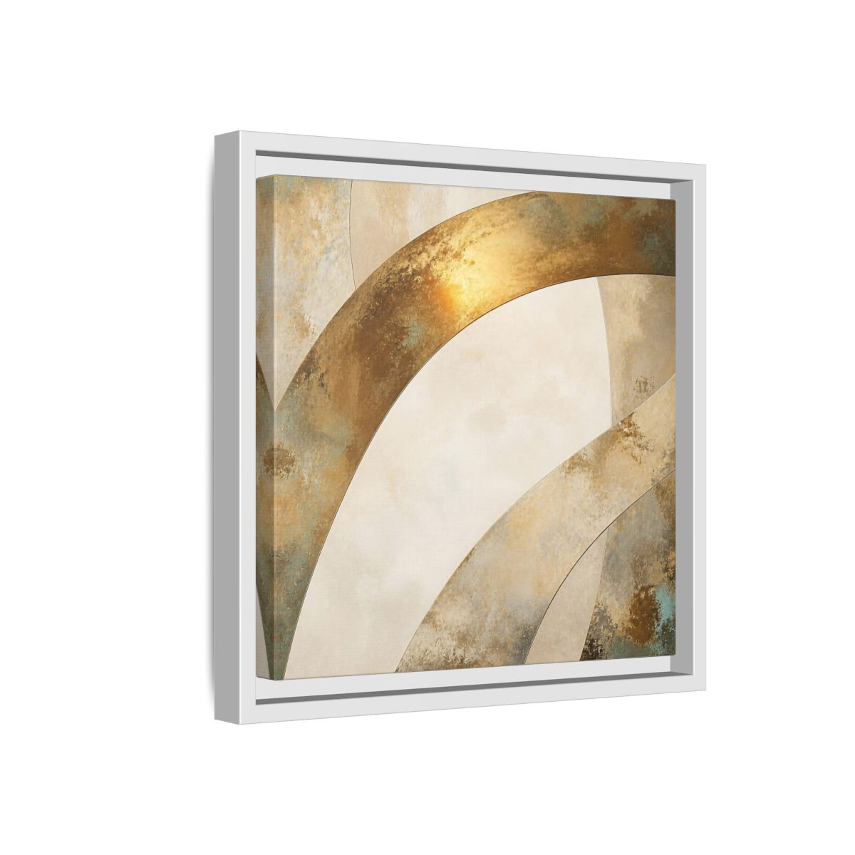 Side Mockup 16. Gold Arch Accent shown as framed canvas print