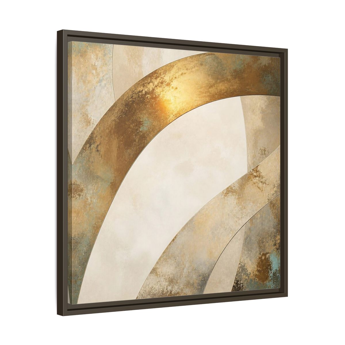 Side Mockup 27. Gold Arch Accent shown as framed canvas print