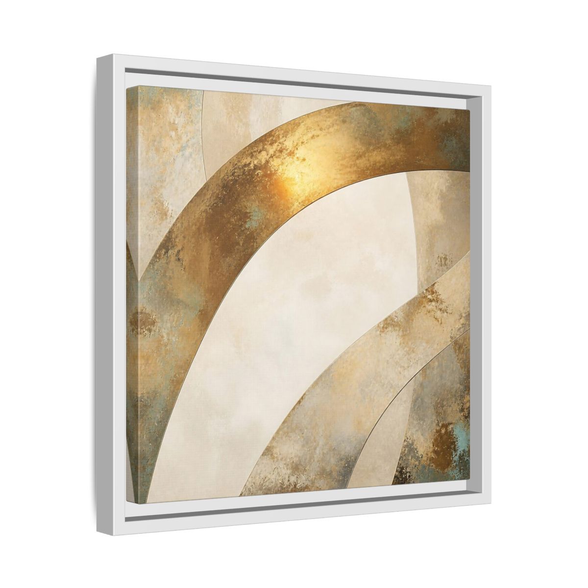 Side Mockup 28. Gold Arch Accent shown as framed canvas print