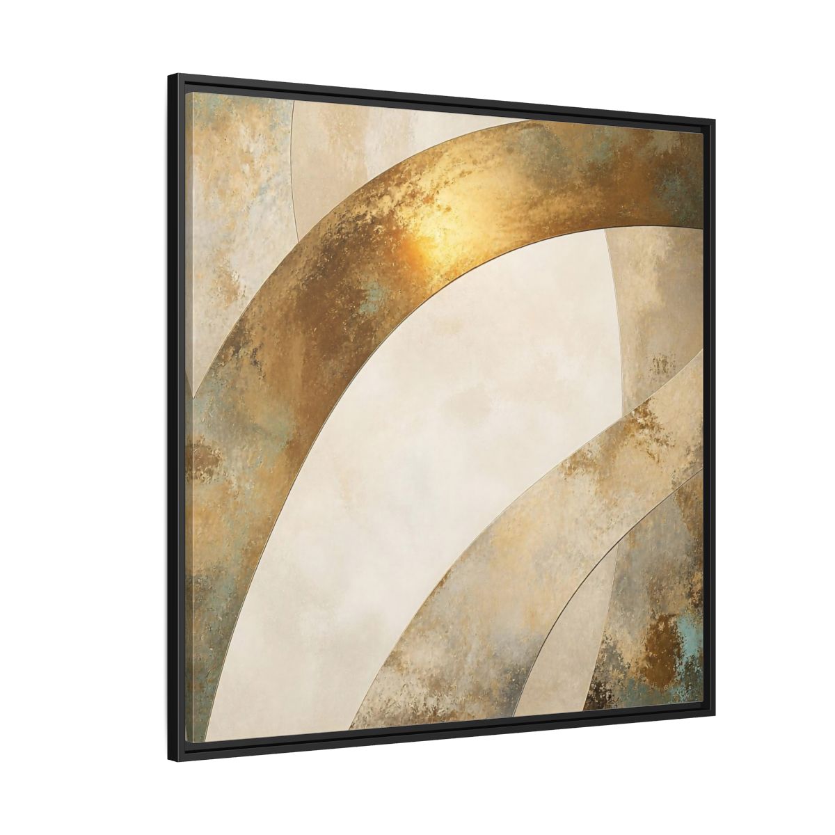 Side Mockup 6. Gold Arch Accent shown as framed canvas print