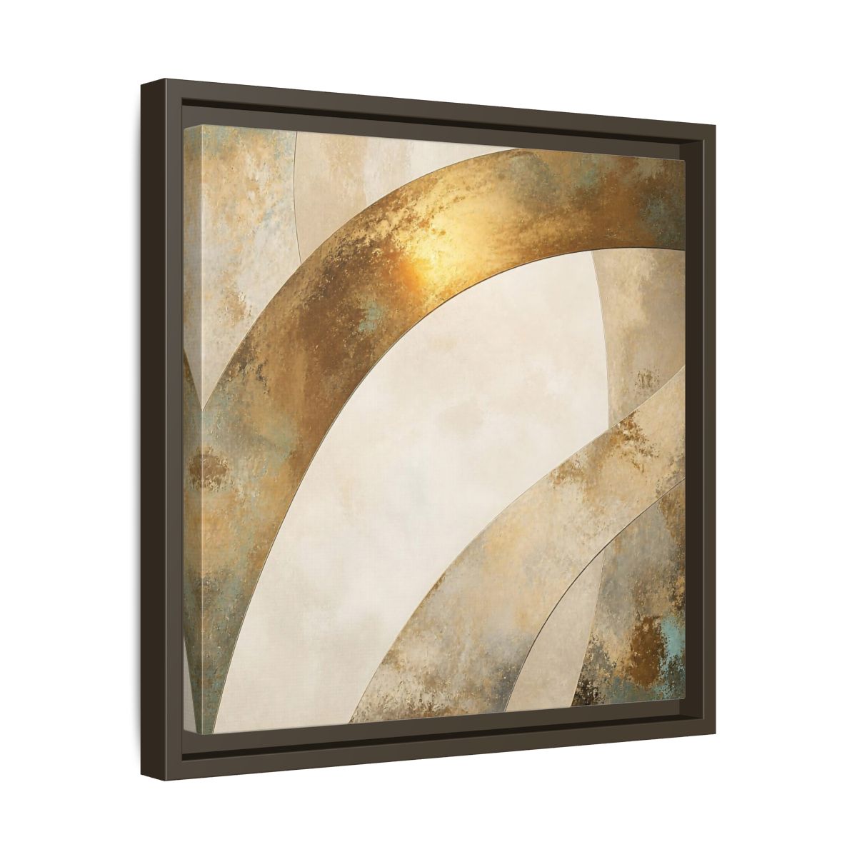 Side Mockup 29. Gold Arch Accent shown as framed canvas print