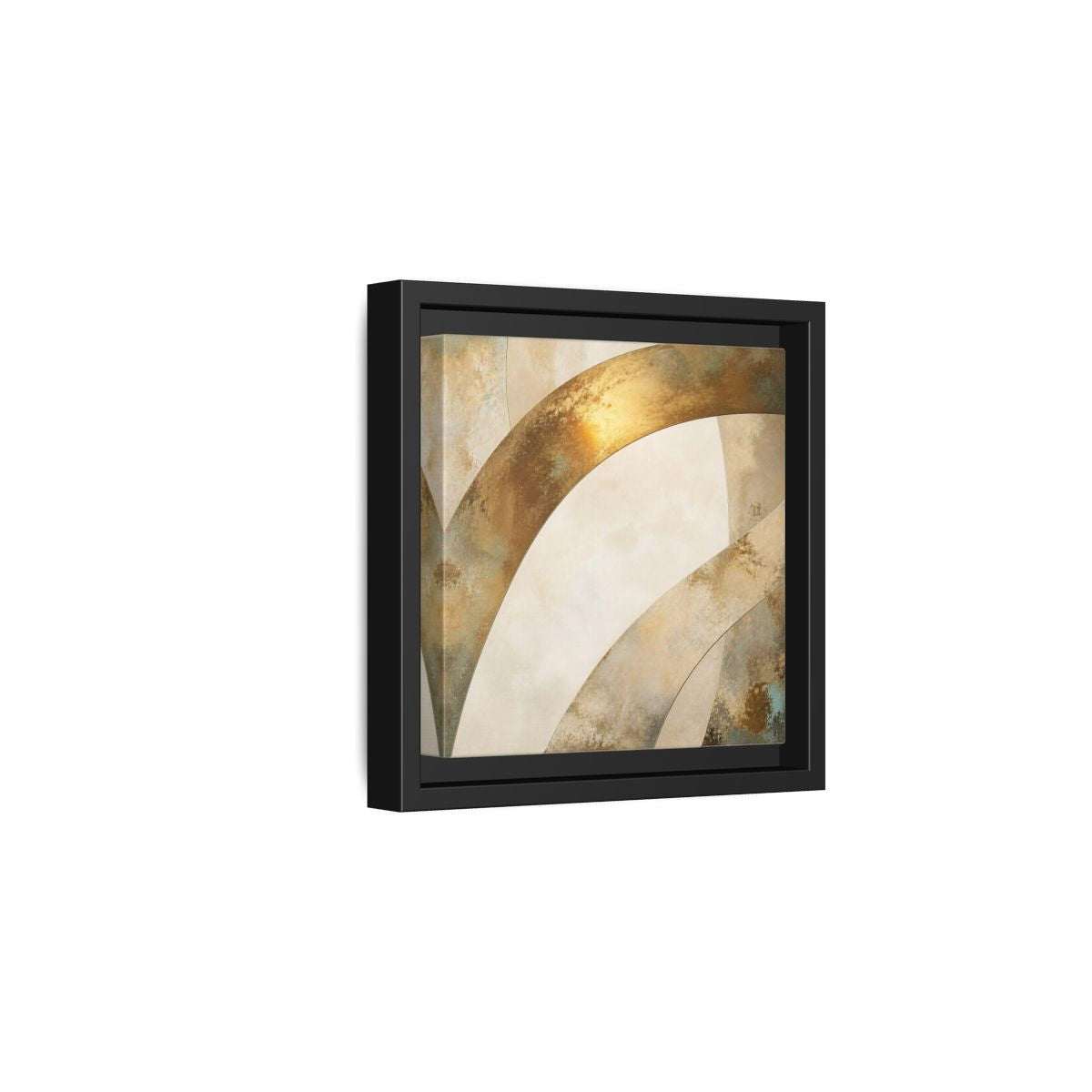 Side Mockup 3. Gold Arch Accent shown as framed canvas print