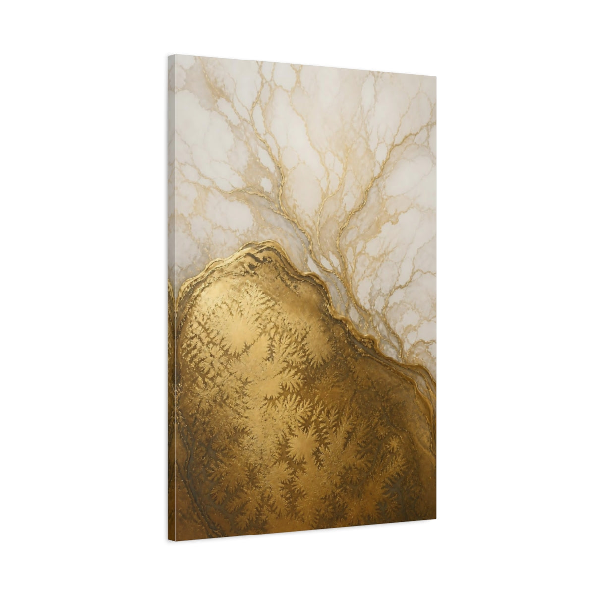 Main Mockup. Gold Geode Abstract shown as canvas print