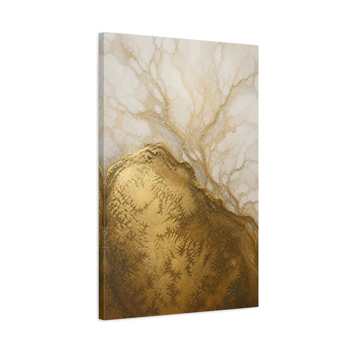 Side Mockup 2. Gold Geode Abstract shown as canvas print