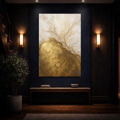 Mockup 4. Gold Geode Abstract shown as canvas print