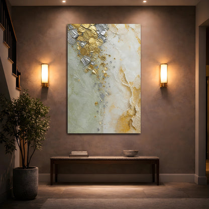 Mockup 2. Gold Leaf Abstract Accent shown as canvas print