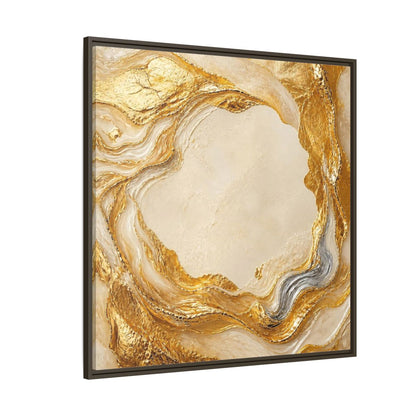 Side Mockup 5. Gold Ribbon Accent shown as framed canvas print