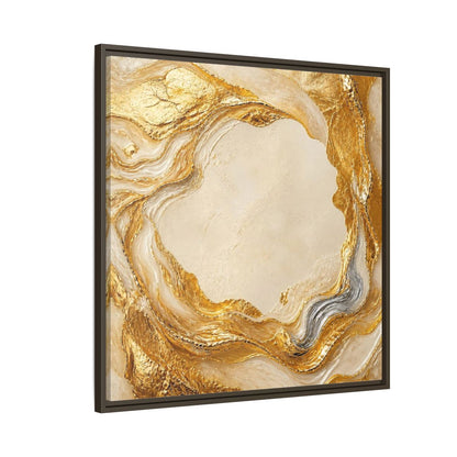Side Mockup 8. Gold Ribbon Accent shown as framed canvas print