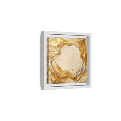 Side Mockup 1. Gold Ribbon Accent shown as framed canvas print