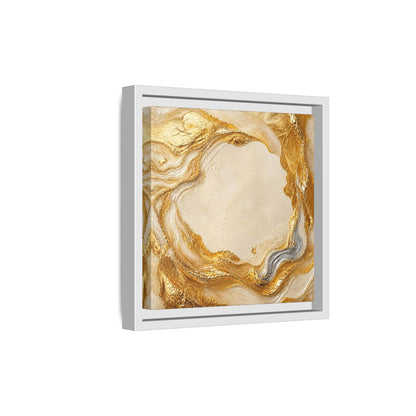 Side Mockup 19. Gold Ribbon Accent shown as framed canvas print