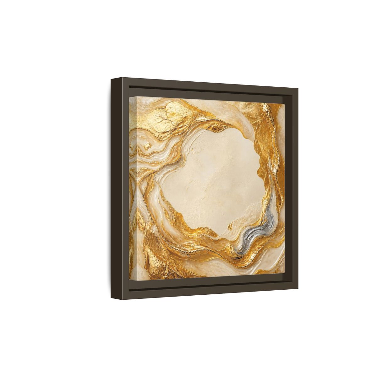 Side Mockup 20. Gold Ribbon Accent shown as framed canvas print