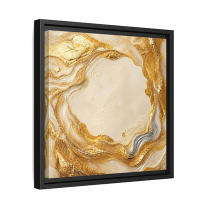 Side Mockup 32. Gold Ribbon Accent shown as framed canvas print