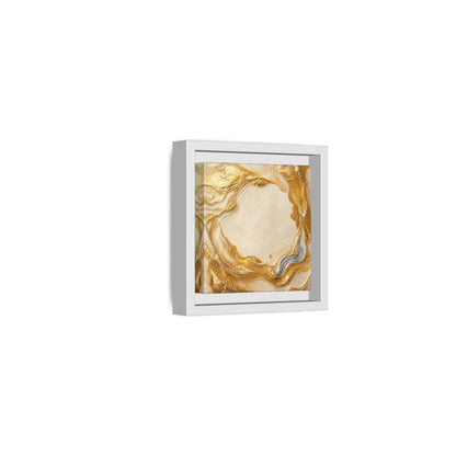Side Mockup 22. Gold Ribbon Accent shown as framed canvas print