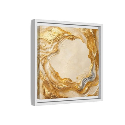 Side Mockup 16. Gold Ribbon Accent shown as framed canvas print