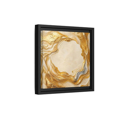 Side Mockup 21. Gold Ribbon Accent shown as framed canvas print