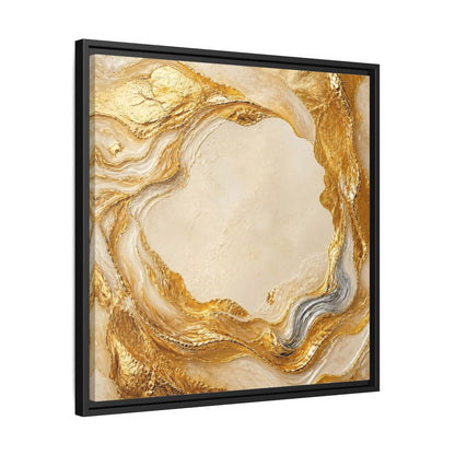 Side Mockup 31. Gold Ribbon Accent shown as framed canvas print